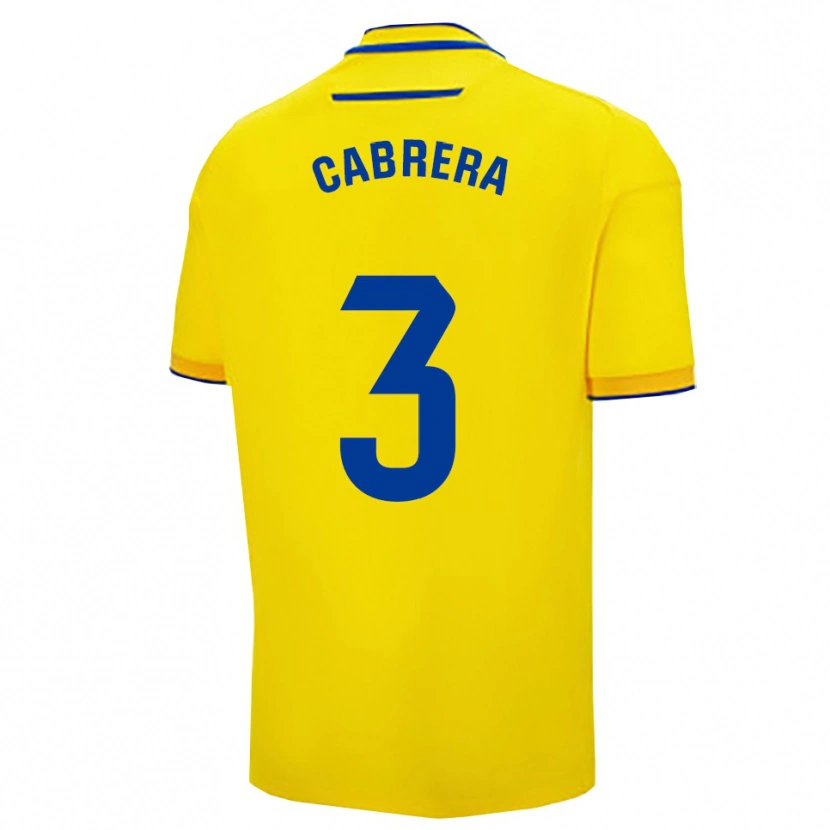 Danxen Dětské Julio Cabrera #3 Žlutá Tmavě Modrá Domů Hráčské Dresy 2025/26 Dres