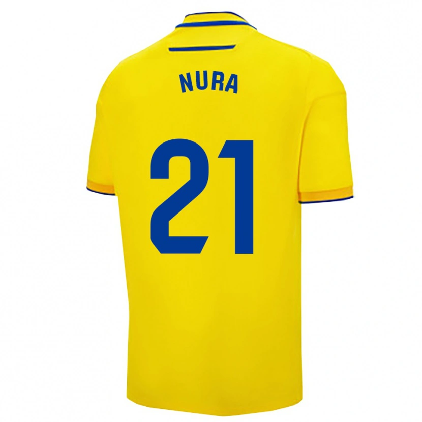 Danxen Dětské Nura Hegazy Ceballos #21 Žlutá Tmavě Modrá Domů Hráčské Dresy 2025/26 Dres