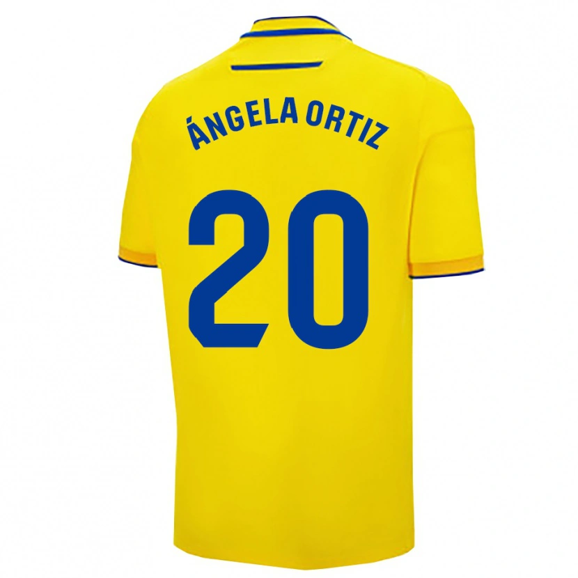 Danxen Dětské Ángela Gema Ortiz Muriel #20 Žlutá Tmavě Modrá Domů Hráčské Dresy 2025/26 Dres