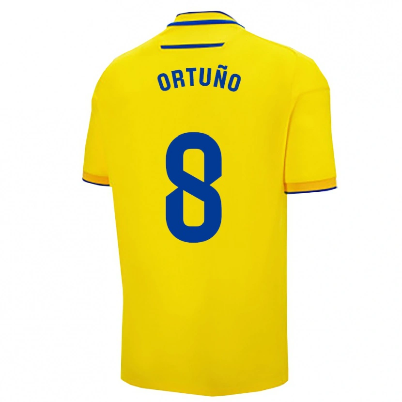 Danxen Dětské Sergio Ortuño #8 Žlutá Tmavě Modrá Domů Hráčské Dresy 2025/26 Dres