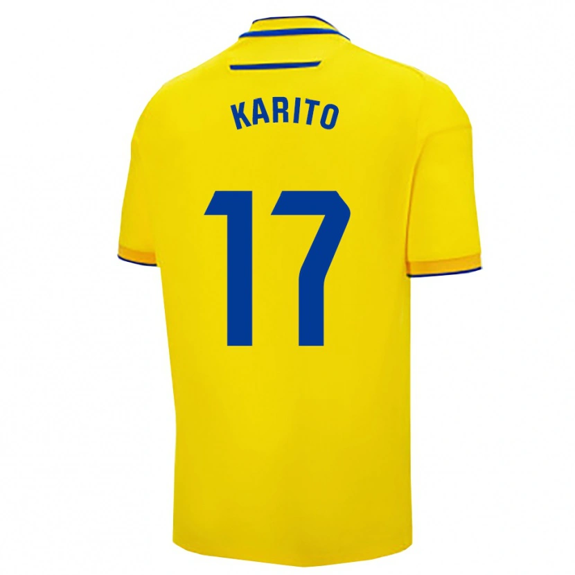 Danxen Dětské Carolina De Los Santos Mellado #17 Žlutá Tmavě Modrá Domů Hráčské Dresy 2025/26 Dres