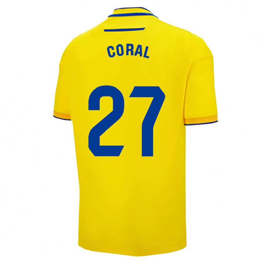 Danxen Dětské Coral Del Rio Muñoz Moron #27 Žlutá Tmavě Modrá Domů Hráčské Dresy 2025/26 Dres