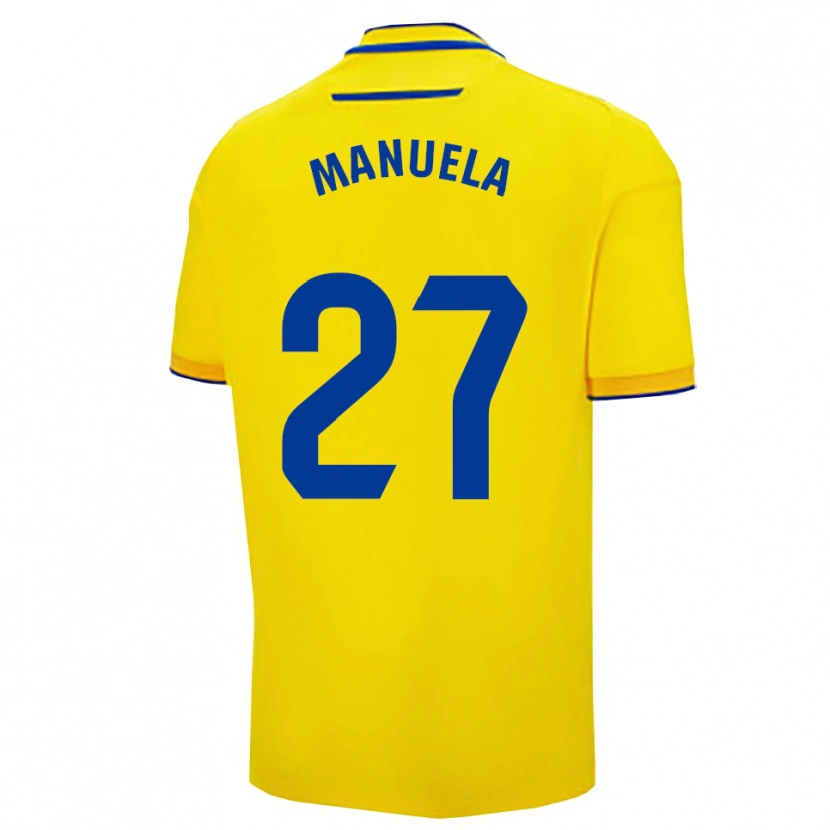 Danxen Dětské Manuela Carrasco García #27 Žlutá Tmavě Modrá Domů Hráčské Dresy 2025/26 Dres