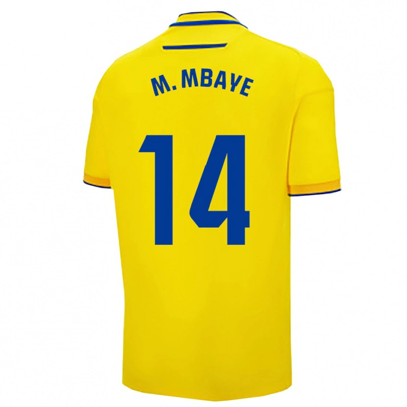 Danxen Dětské Momo Mbaye #14 Žlutá Tmavě Modrá Domů Hráčské Dresy 2025/26 Dres
