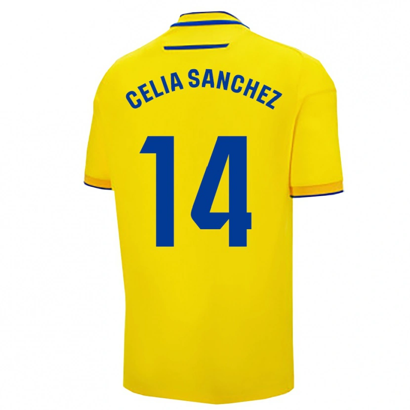 Danxen Dětské Celia Sánchez García #14 Žlutá Tmavě Modrá Domů Hráčské Dresy 2025/26 Dres