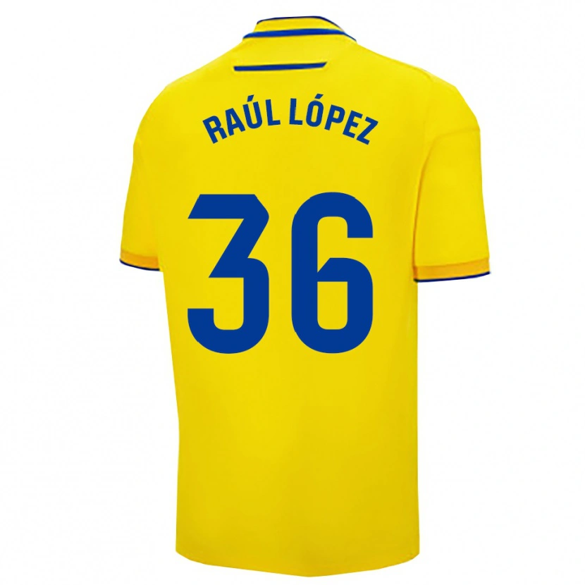 Danxen Dětské Raúl López #36 Žlutá Tmavě Modrá Domů Hráčské Dresy 2025/26 Dres
