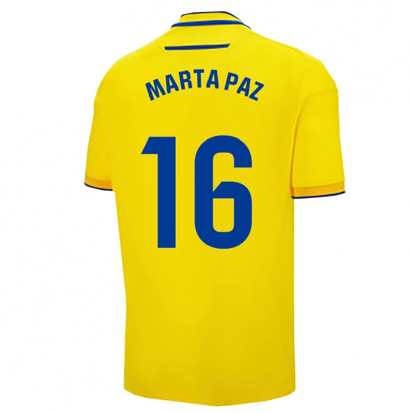Danxen Dětské Marta De Los Milagros Paz Cruz #16 Žlutá Tmavě Modrá Domů Hráčské Dresy 2025/26 Dres