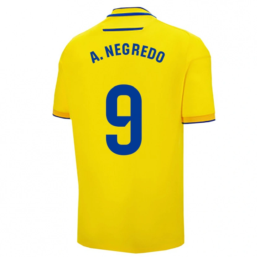 Danxen Dětské Álvaro Negredo #9 Žlutá Tmavě Modrá Domů Hráčské Dresy 2025/26 Dres