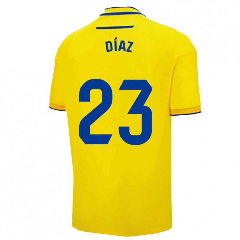 Danxen Dětské Juan Díaz #23 Žlutá Tmavě Modrá Domů Hráčské Dresy 2025/26 Dres