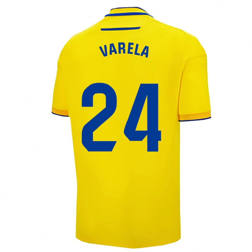 Danxen Dětské Brandon Varela #24 Žlutá Tmavě Modrá Domů Hráčské Dresy 2025/26 Dres