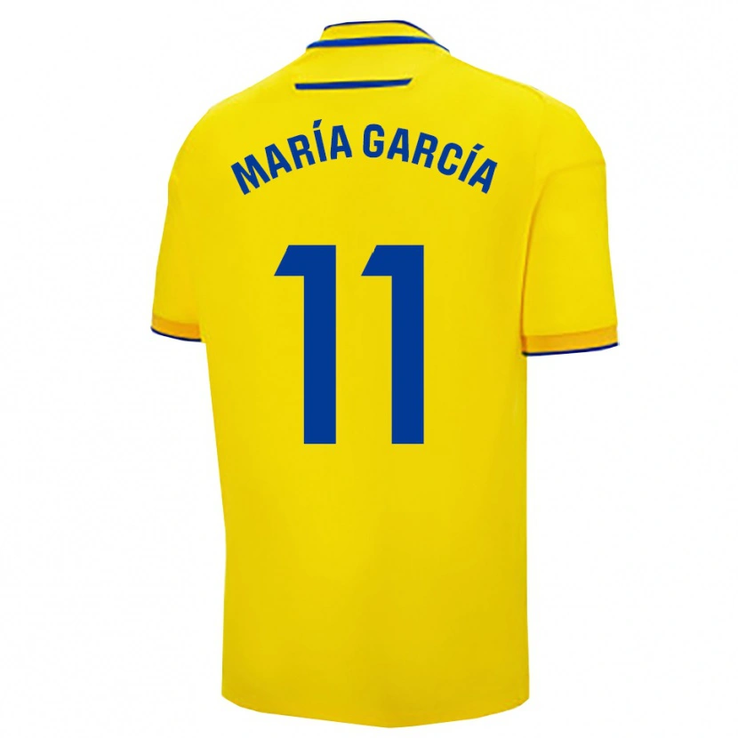 Danxen Dětské María García Villega #11 Žlutá Tmavě Modrá Domů Hráčské Dresy 2025/26 Dres