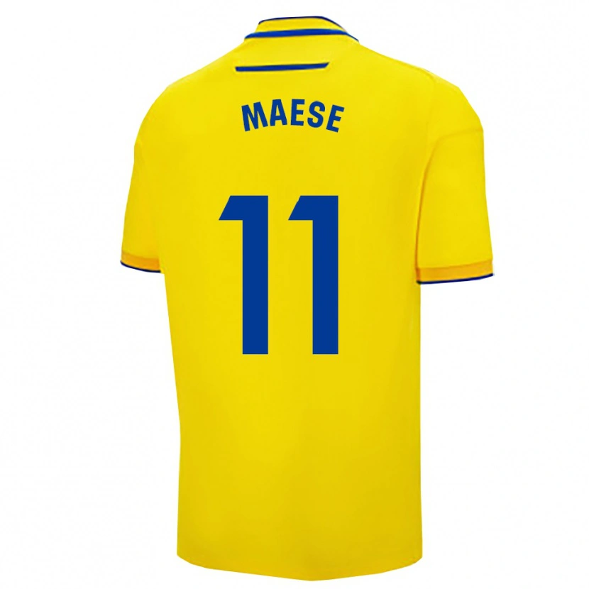 Danxen Dětské María Del Carmen Maese Gaitán #11 Žlutá Tmavě Modrá Domů Hráčské Dresy 2025/26 Dres