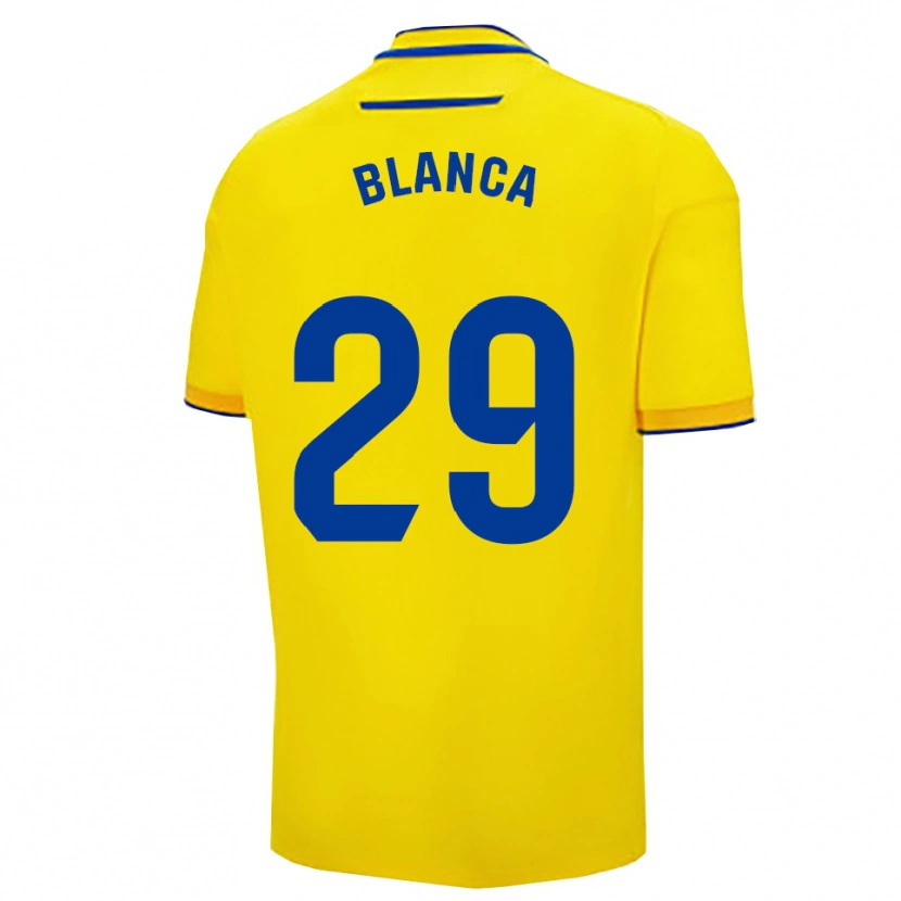 Danxen Dětské Blanca Gómez Fernández #29 Žlutá Tmavě Modrá Domů Hráčské Dresy 2025/26 Dres