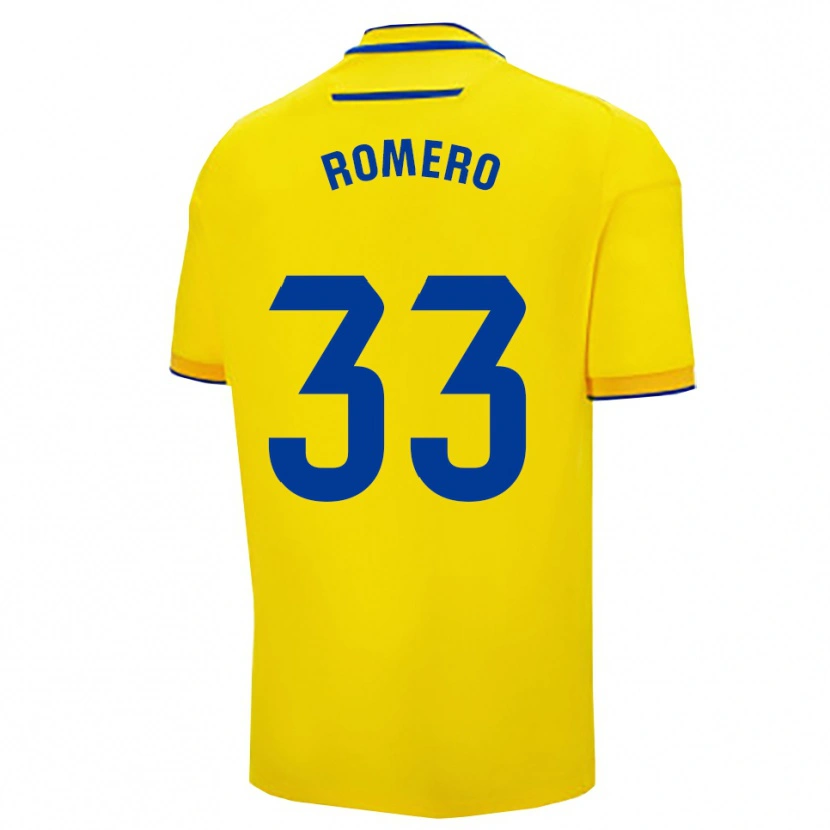 Danxen Dětské Saúl Romero #33 Žlutá Tmavě Modrá Domů Hráčské Dresy 2025/26 Dres
