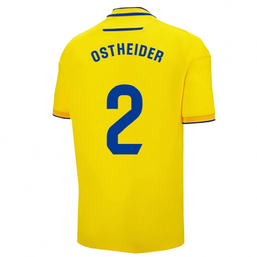 Danxen Dětské Joachim Ostheider #2 Žlutá Tmavě Modrá Domů Hráčské Dresy 2025/26 Dres