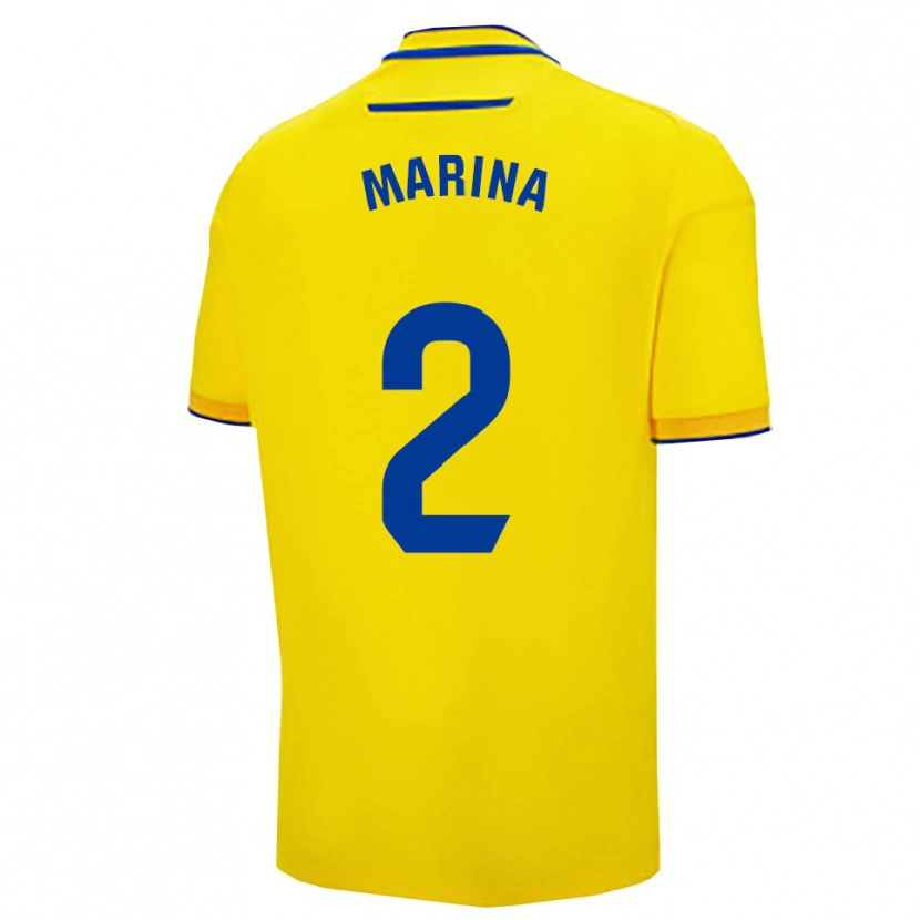 Danxen Dětské Marina Galvez Jimenez #2 Žlutá Tmavě Modrá Domů Hráčské Dresy 2025/26 Dres
