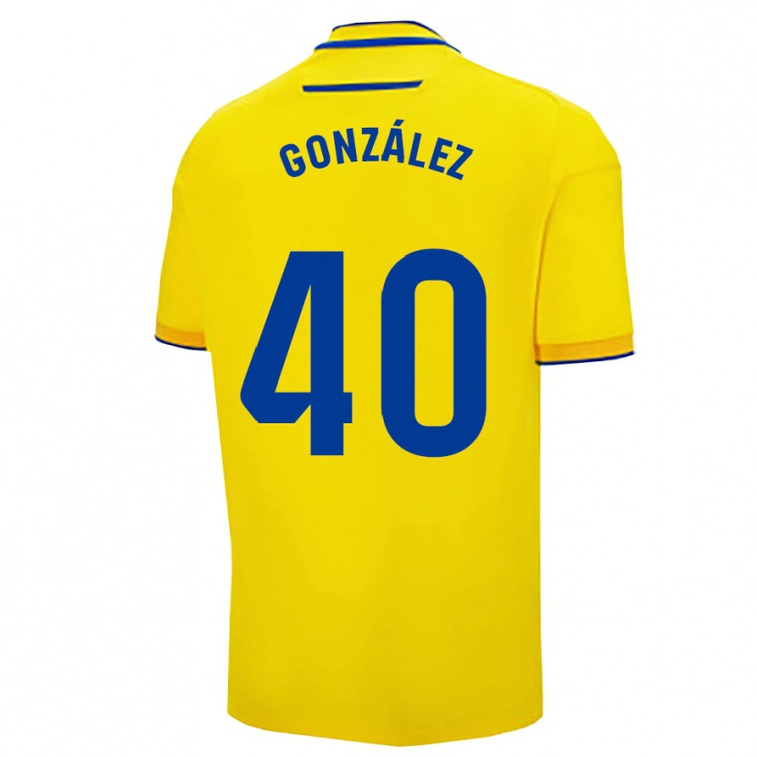 Danxen Dětské José González #40 Žlutá Tmavě Modrá Domů Hráčské Dresy 2025/26 Dres