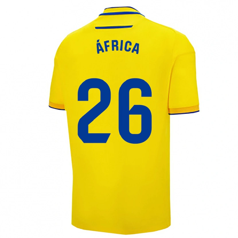 Danxen Dětské África Dueñas Ariza #26 Žlutá Tmavě Modrá Domů Hráčské Dresy 2025/26 Dres
