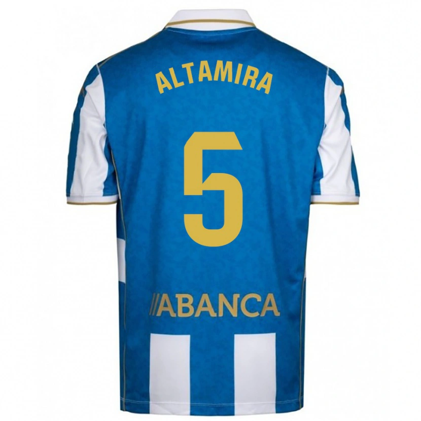 Danxen Dětské Inés Altamira #5 Bílá Modrá Domů Hráčské Dresy 2025/26 Dres