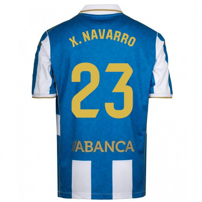 Danxen Dětské Ximo Navarro #23 Bílá Modrá Domů Hráčské Dresy 2025/26 Dres