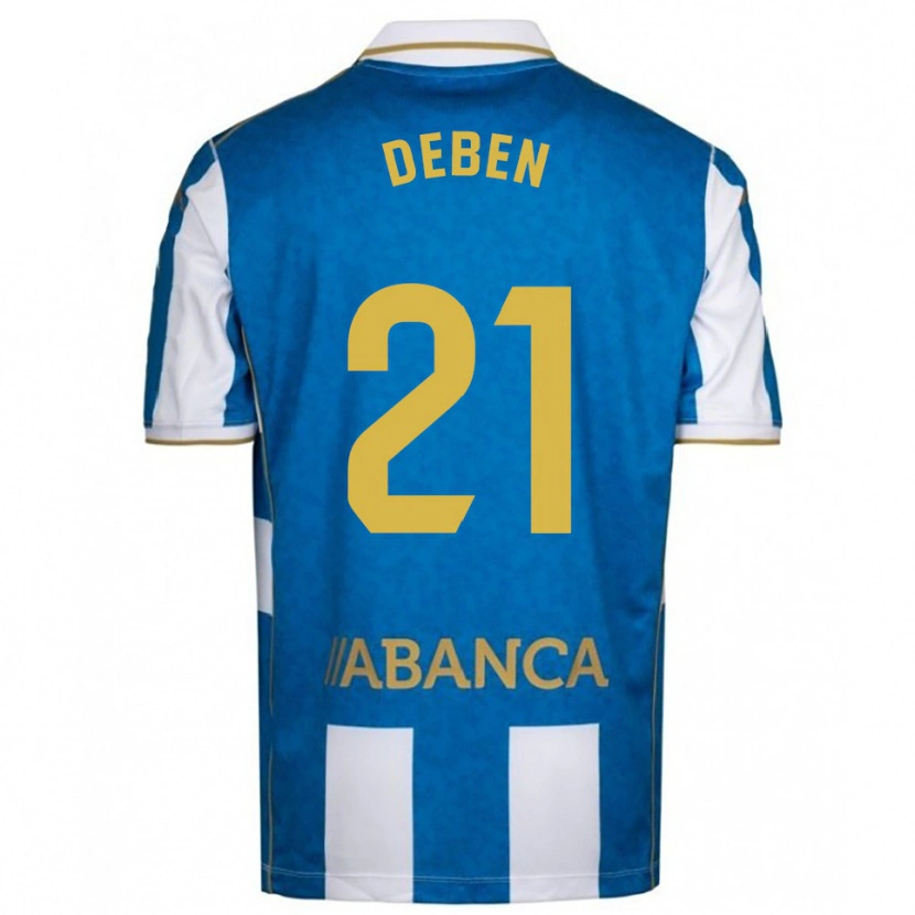 Danxen Dětské Sara Debén #21 Bílá Modrá Domů Hráčské Dresy 2025/26 Dres