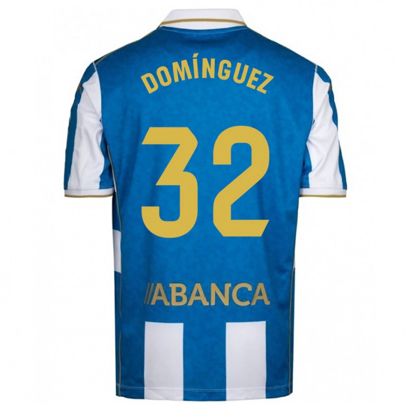 Danxen Dětské David Domínguez #32 Bílá Modrá Domů Hráčské Dresy 2025/26 Dres