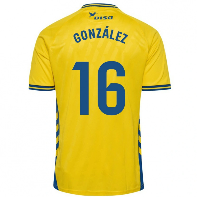Danxen Dětské Iñaki González #16 Žlutá Modrá Domů Hráčské Dresy 2025/26 Dres