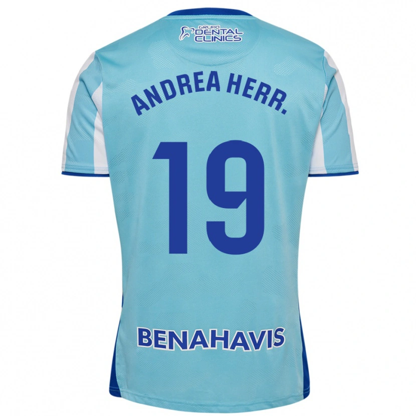 Danxen Dětské Andrea Herrero Valiente #19 Nebesky Modrá Bílá Domů Hráčské Dresy 2025/26 Dres