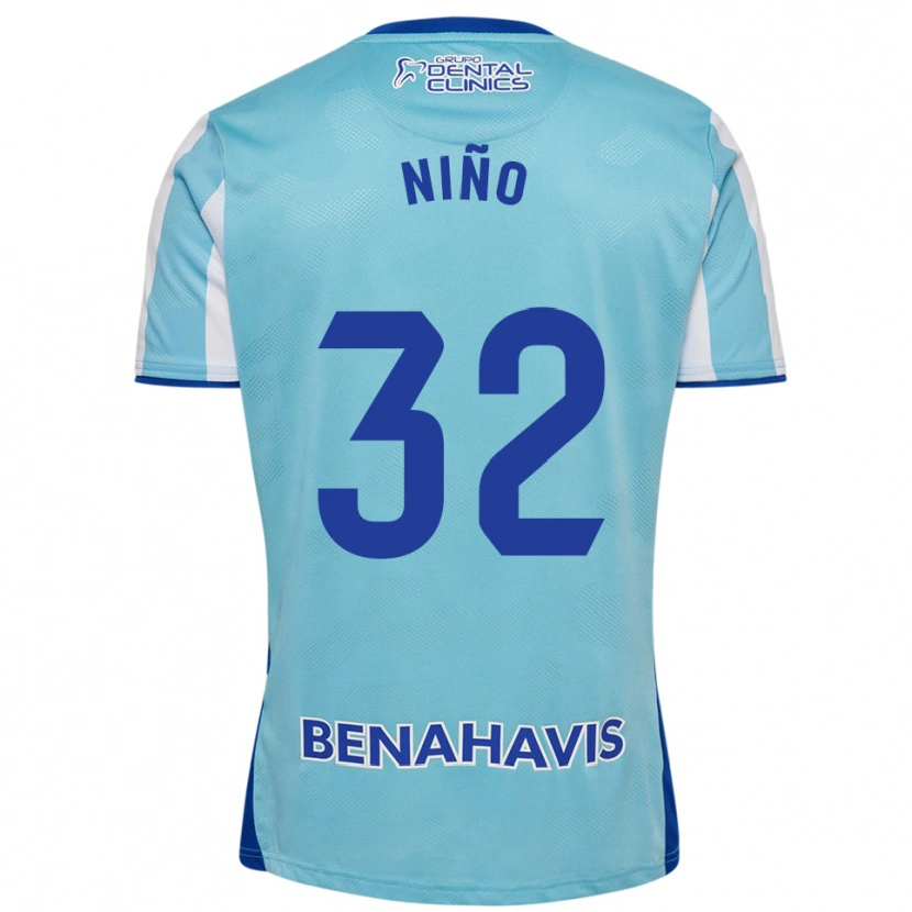 Danxen Dětské Adrián Niño #32 Nebesky Modrá Bílá Domů Hráčské Dresy 2025/26 Dres