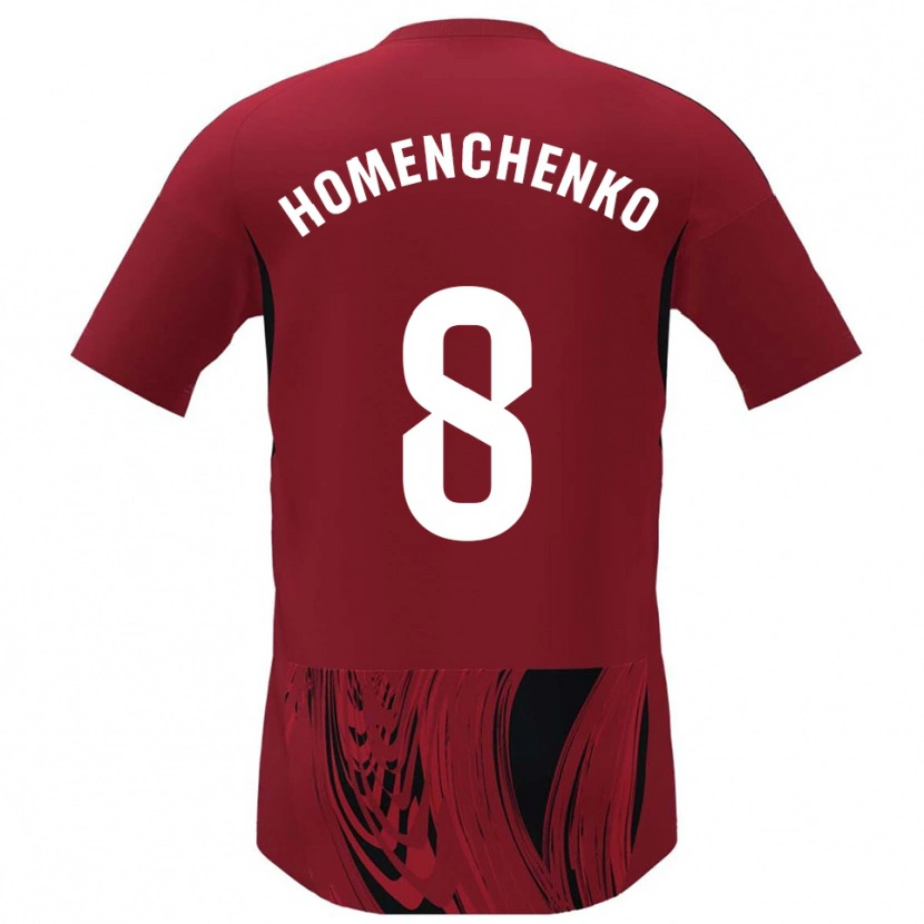 Danxen Dětské Santiago Homenchenko #8 Červená Černá Domů Hráčské Dresy 2025/26 Dres