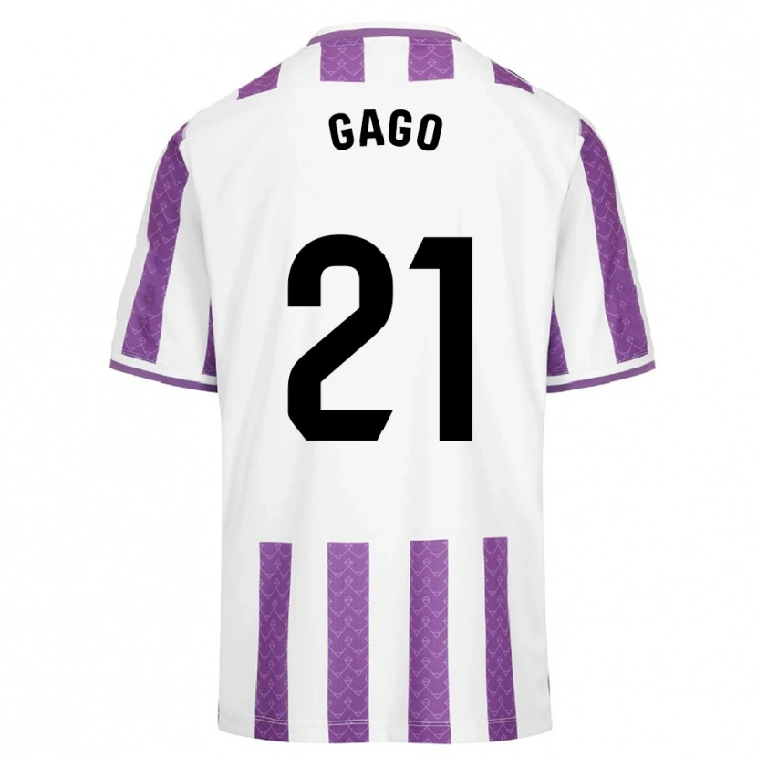 Danxen Dětské Lucía Gago Sánchez #21 Fialová Bílá Domů Hráčské Dresy 2025/26 Dres