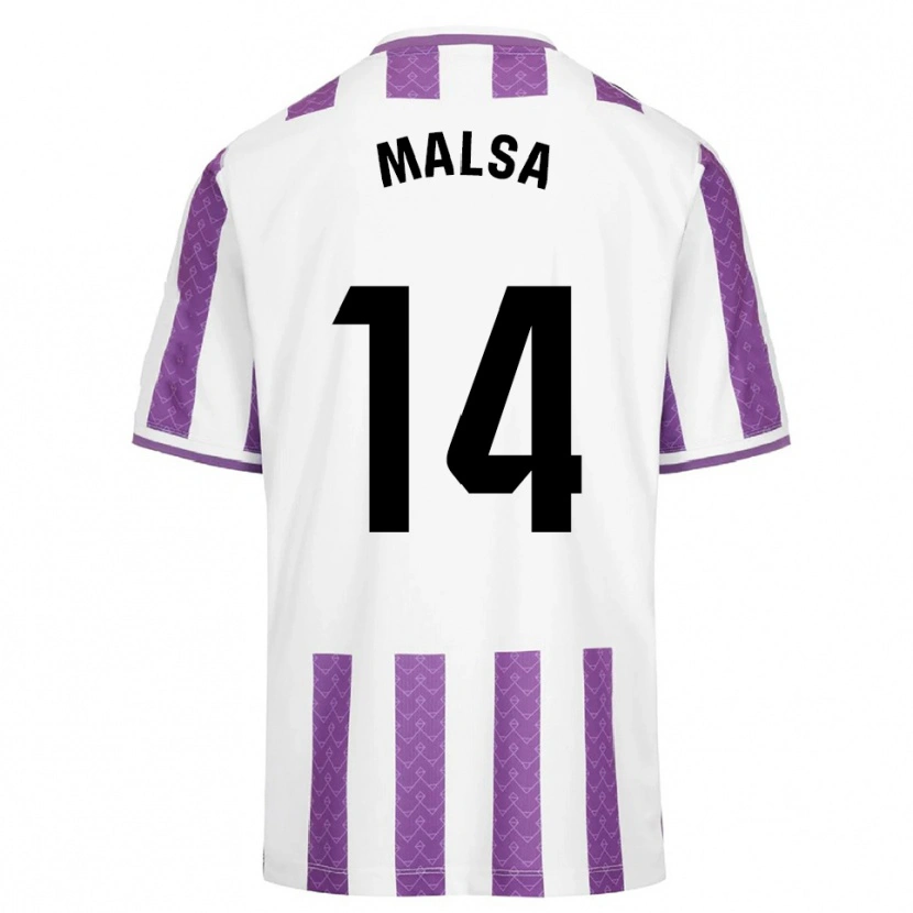 Danxen Dětské Mickaël Malsa #14 Fialová Bílá Domů Hráčské Dresy 2025/26 Dres