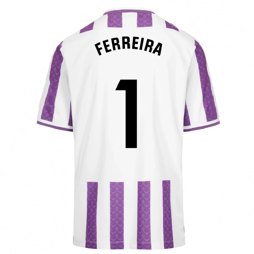Danxen Dětské Andre Ferreira #1 Fialová Bílá Domů Hráčské Dresy 2025/26 Dres