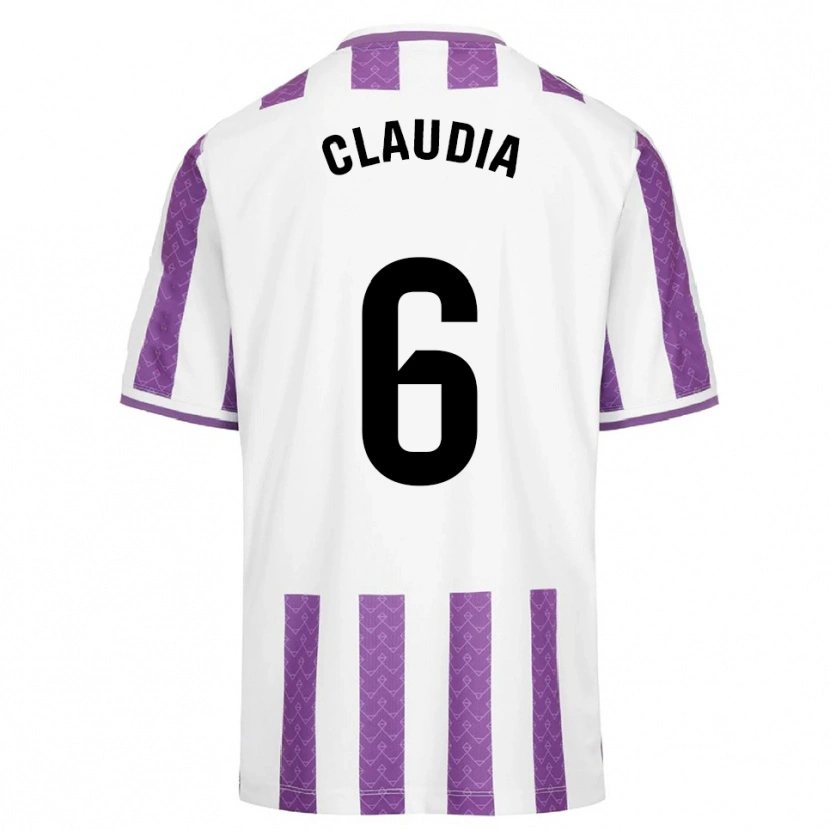 Danxen Dětské Claudia Gómez Villagrá #6 Fialová Bílá Domů Hráčské Dresy 2025/26 Dres