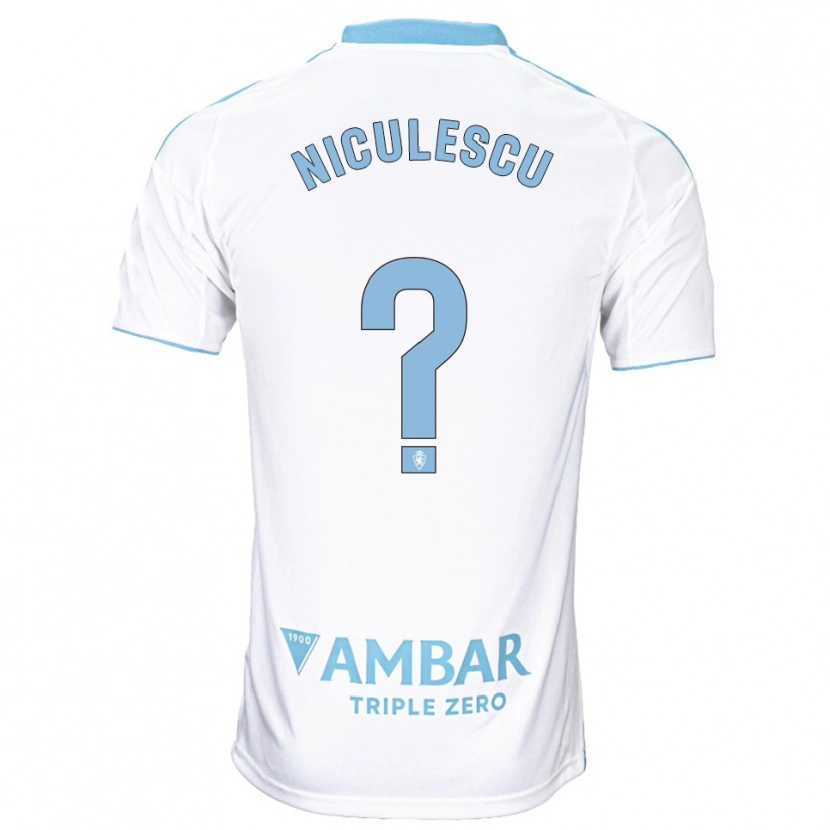 Danxen Dětské Andrei Niculescu #0 Bílá Nebesky Modrá Domů Hráčské Dresy 2025/26 Dres