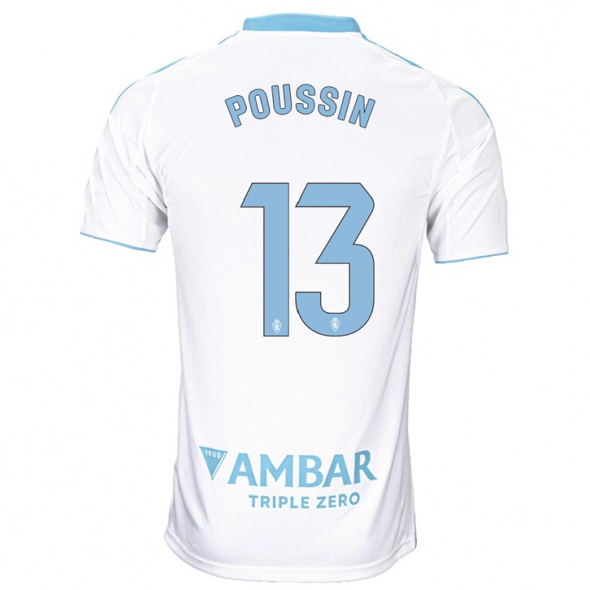 Danxen Dětské Gaëtan Poussin #13 Bílá Nebesky Modrá Domů Hráčské Dresy 2025/26 Dres