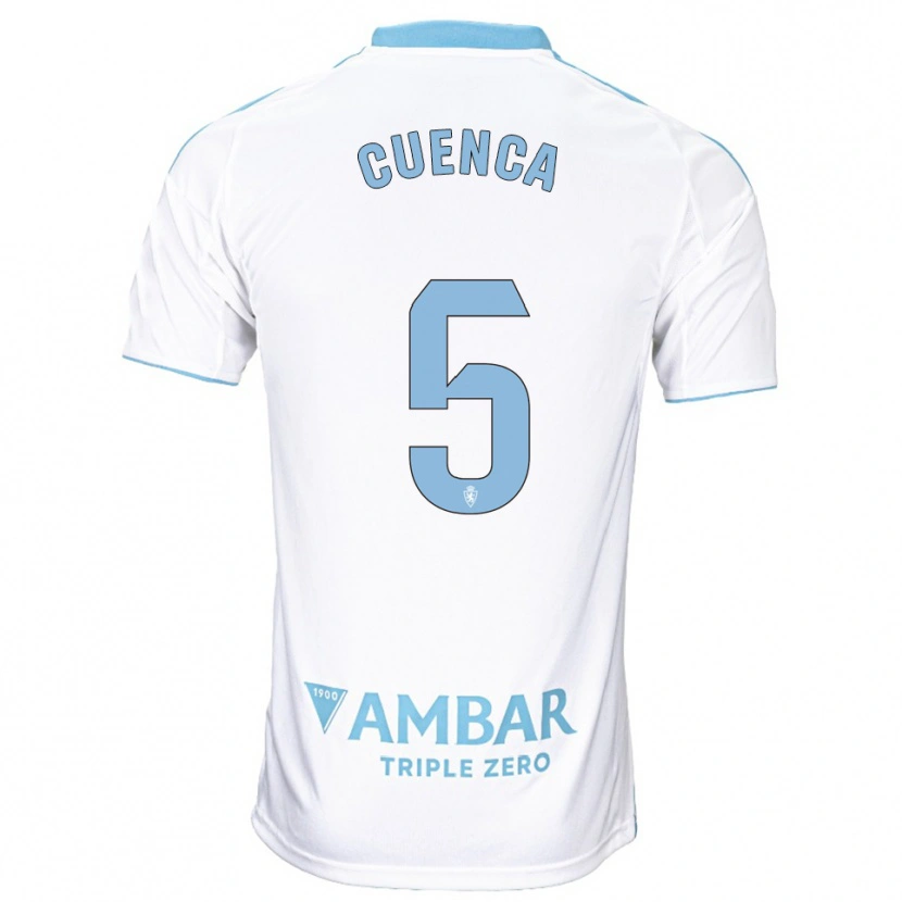 Danxen Dětské Marcos Cuenca #5 Bílá Nebesky Modrá Domů Hráčské Dresy 2025/26 Dres