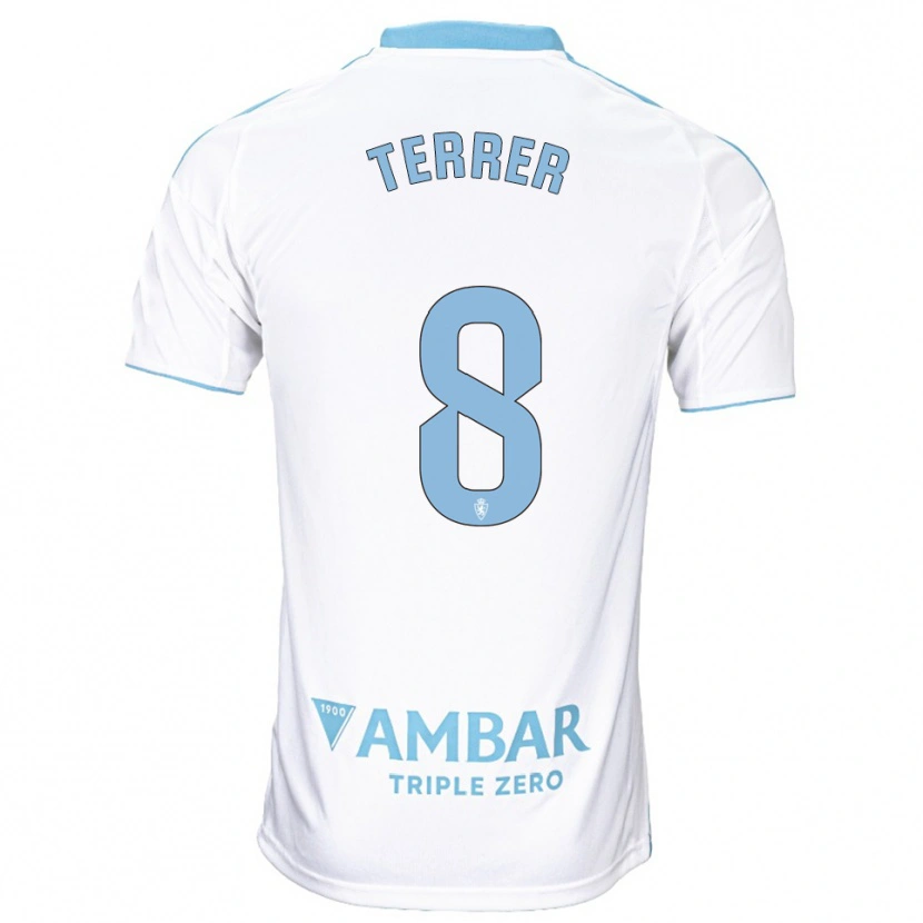 Danxen Dětské Lucas Terrer #8 Bílá Nebesky Modrá Domů Hráčské Dresy 2025/26 Dres