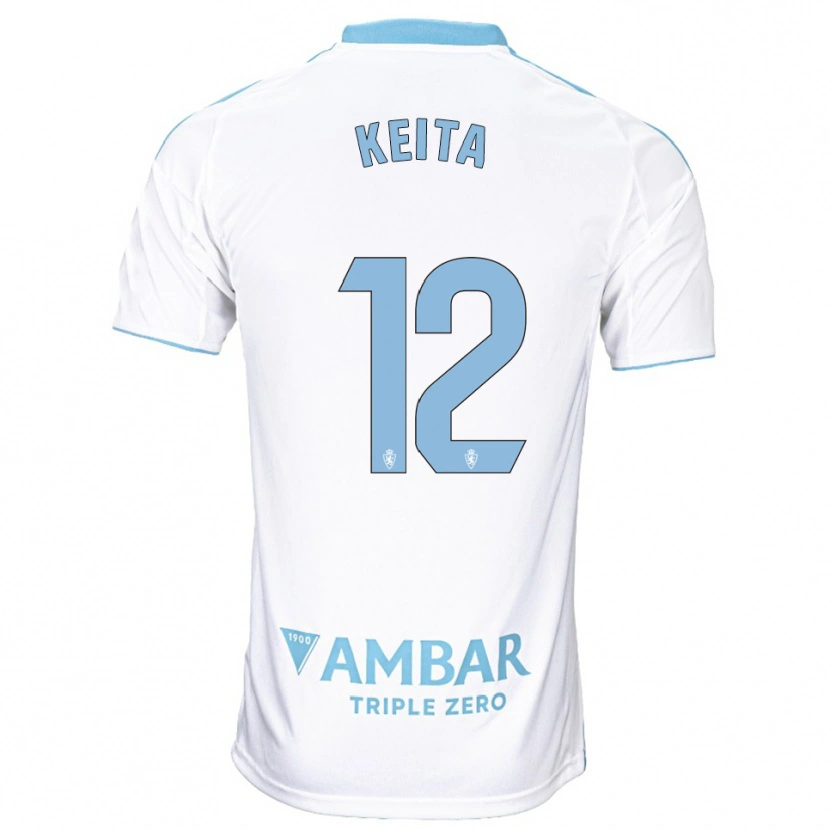 Danxen Dětské Lassine Keita #12 Bílá Nebesky Modrá Domů Hráčské Dresy 2025/26 Dres