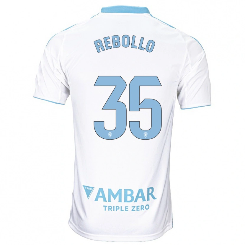 Danxen Dětské Dani Rebollo #35 Bílá Nebesky Modrá Domů Hráčské Dresy 2025/26 Dres
