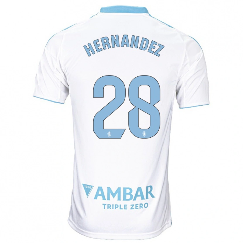 Danxen Dětské Diego Hernández #28 Bílá Nebesky Modrá Domů Hráčské Dresy 2025/26 Dres