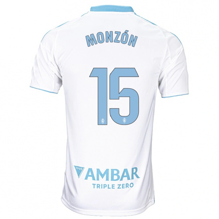 Danxen Dětské Diego Monzón #15 Bílá Nebesky Modrá Domů Hráčské Dresy 2025/26 Dres