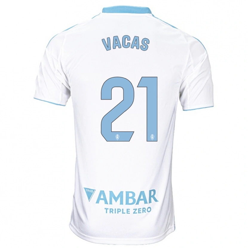 Danxen Dětské Óscar Vacas #21 Bílá Nebesky Modrá Domů Hráčské Dresy 2025/26 Dres