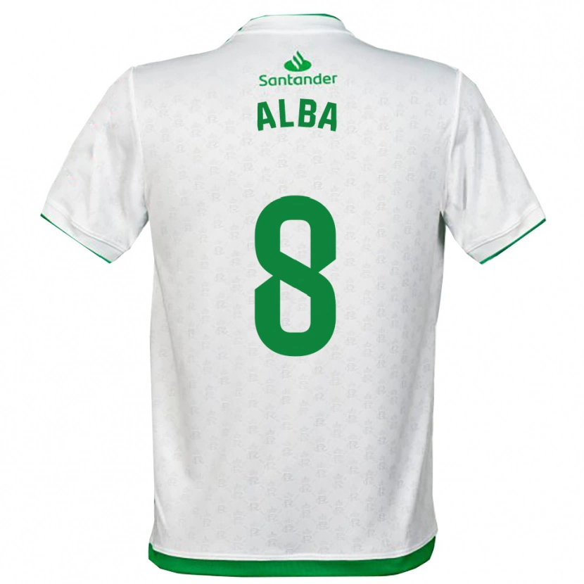 Danxen Dětské Alba Luzuriaga Albelda #8 Zelená Bílá Domů Hráčské Dresy 2025/26 Dres