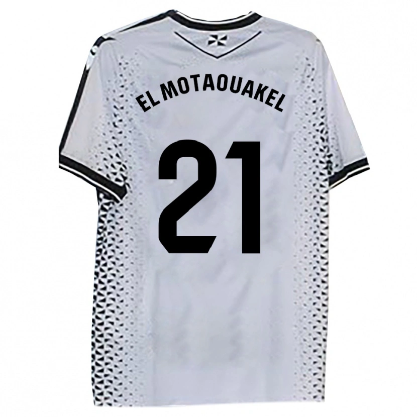 Danxen Dětské Hamza El Motaouakel #21 Bílá Černá Domů Hráčské Dresy 2025/26 Dres