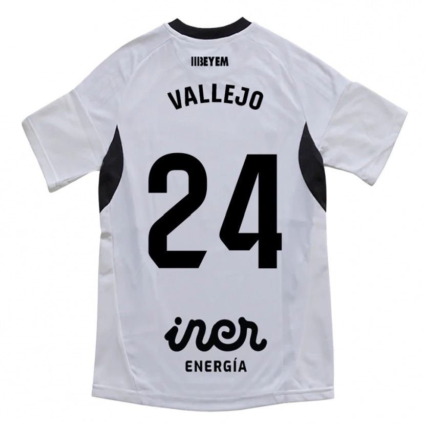 Danxen Dětské Jesús Vallejo #24 Bílá Fialová Domů Hráčské Dresy 2025/26 Dres