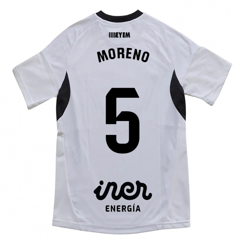 Danxen Dětské Javi Moreno #5 Bílá Fialová Domů Hráčské Dresy 2025/26 Dres