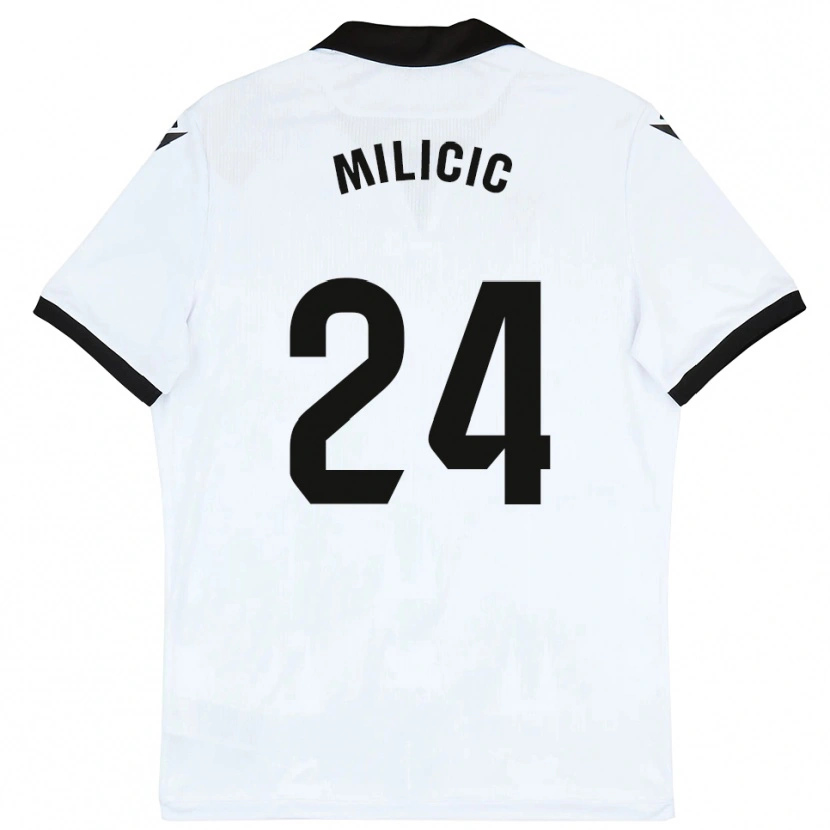 Danxen Dětské Nikola Milicic #24 Bílá Černá Domů Hráčské Dresy 2025/26 Dres