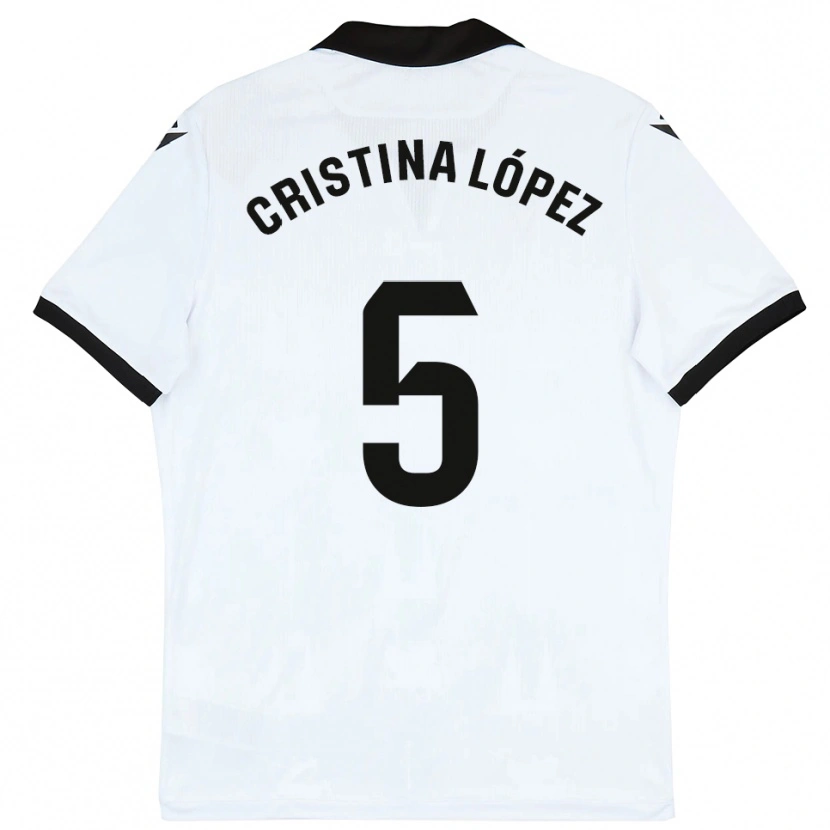 Danxen Dětské Cristina López #5 Bílá Černá Domů Hráčské Dresy 2025/26 Dres