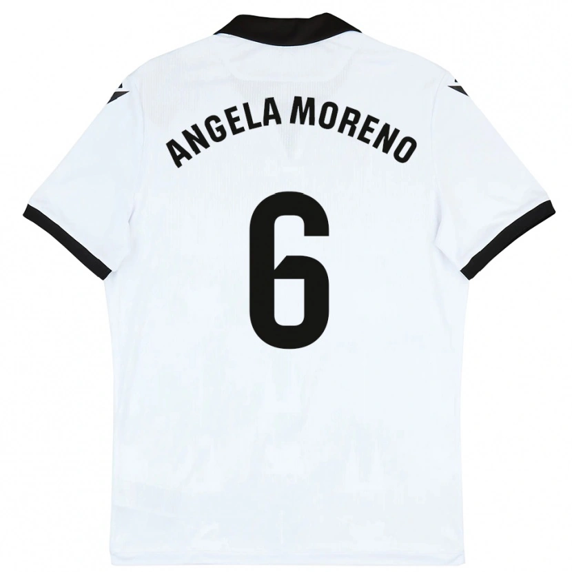 Danxen Dětské Angela Moreno #6 Bílá Černá Domů Hráčské Dresy 2025/26 Dres